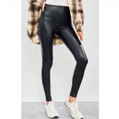 Wilfred Free Pant Vegan Leather High Waist Shiny Black size Medium